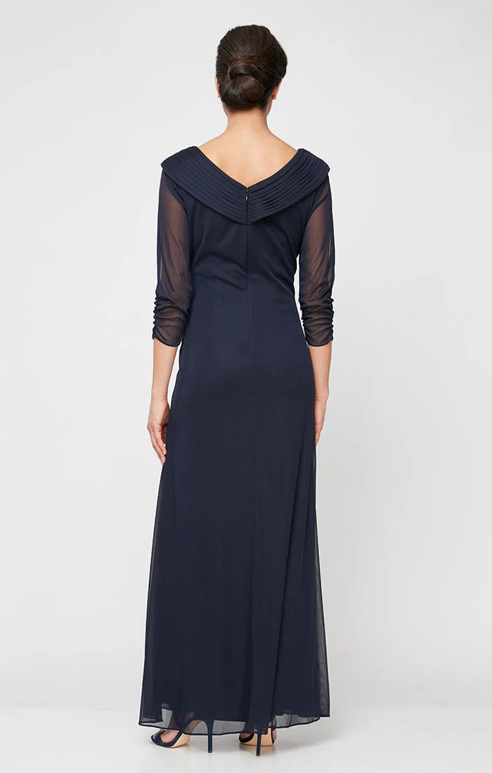 Alex Evenings 81321013 Formal Long Pleated Mother of the Bride Evening Dress - Primitiveus