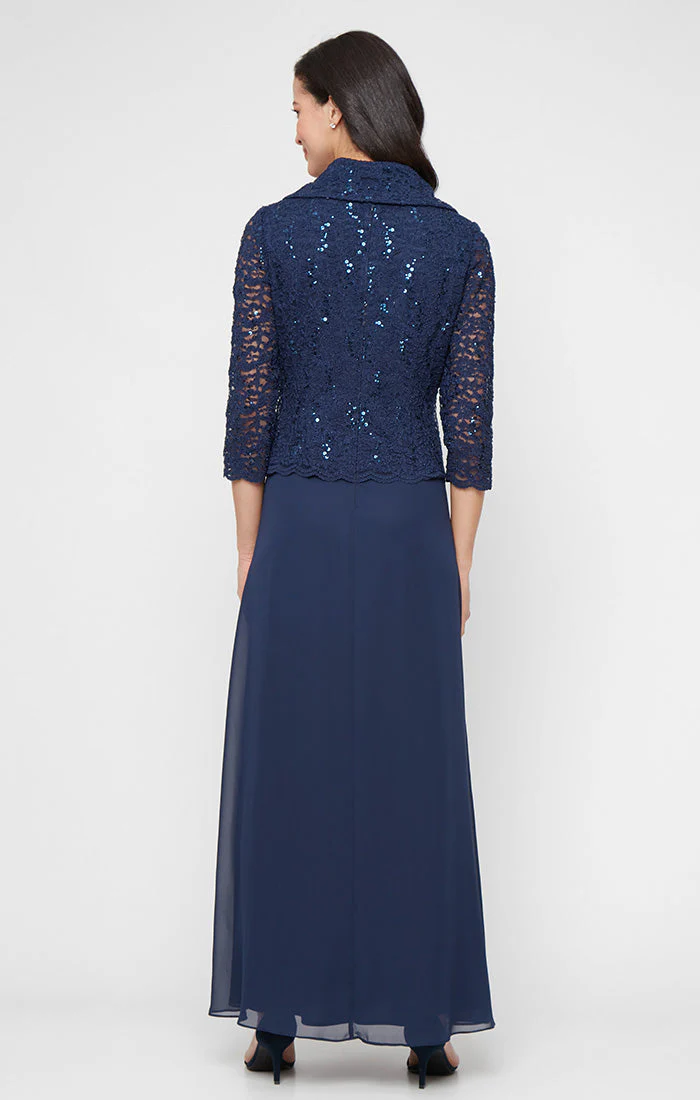 Alex Evenings 81122750 Long Formal Mother of the Bride Lace Dress - Primitiveus