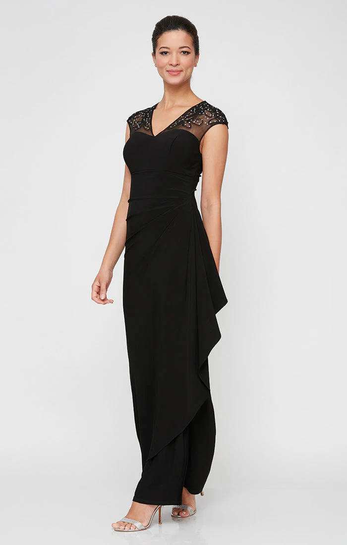 Alex Evenings 82351585 Petite Long Beaded A Line Formal Evening Dress - Primitiveus