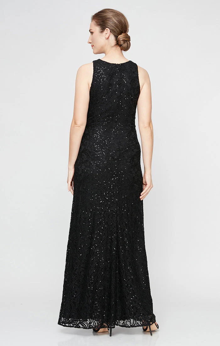 Alex Evenings 82122434 Long Formal Petite Ruffle Lace Evening Dress - Primitiveus