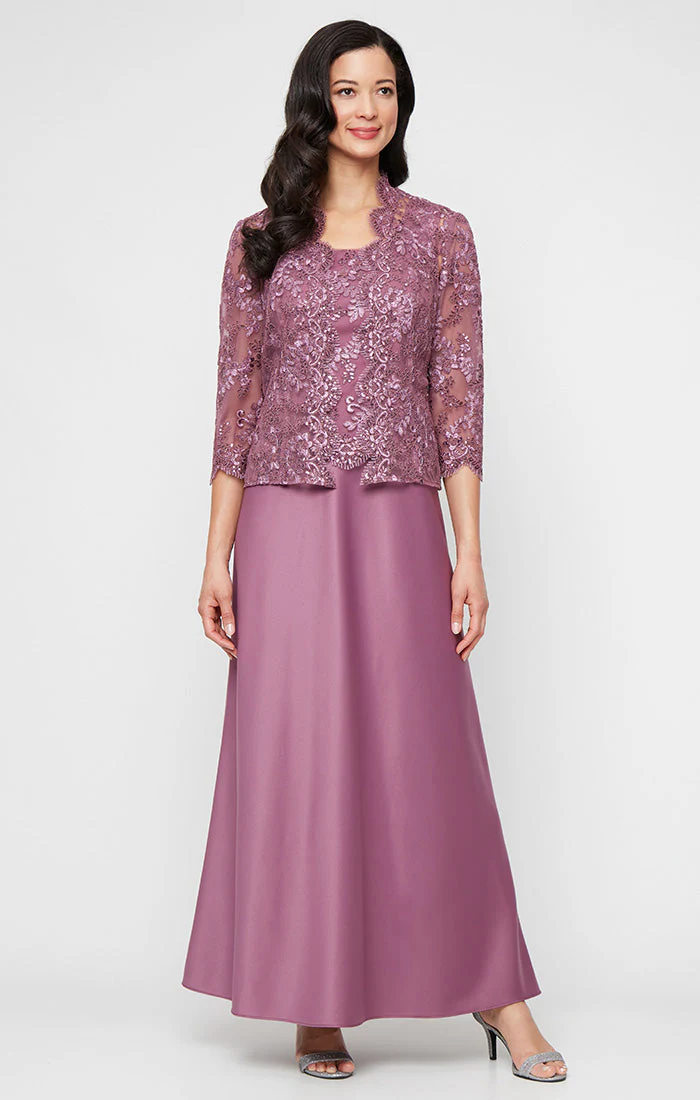 Alex Evenings 81171823 Long Mother of the Bride Formal Jacket Dress - Primitiveus