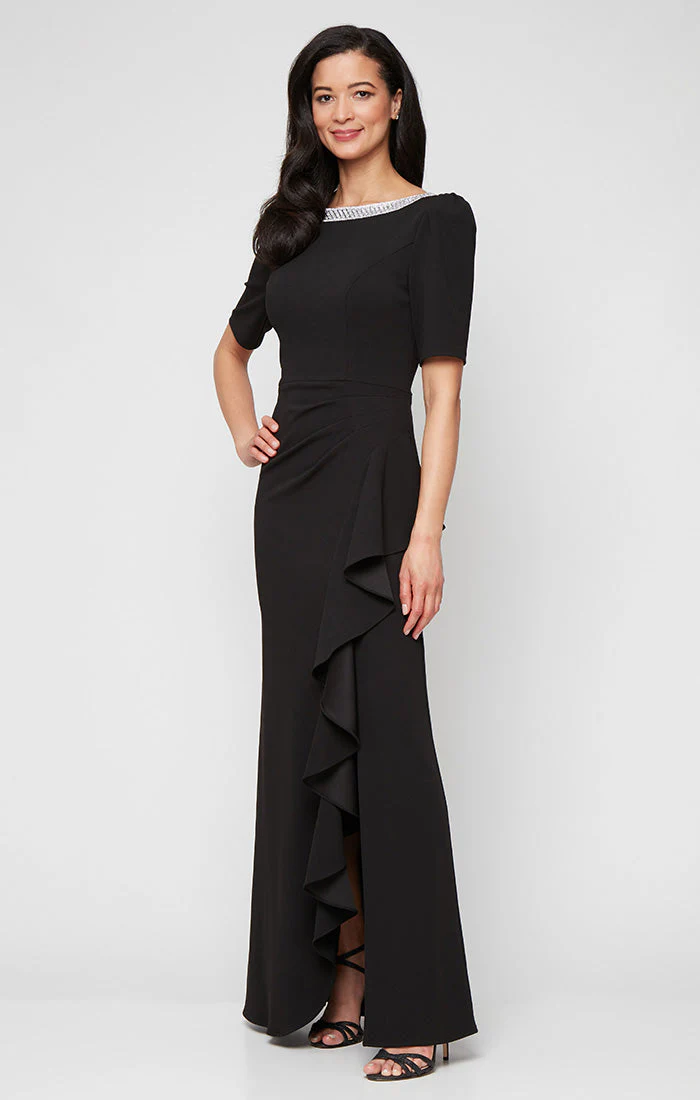 Alex Evenings 8160436 Formal Long Mother of the Bride Ruffle Dress - Primitiveus