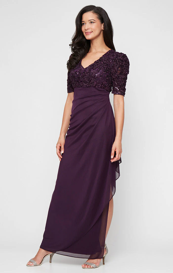 Alex Evenings 81122633 Ruffle Long Formal Mother of the Bride Dress - Primitiveus